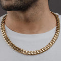 Hop, Men's Flat Link Chain Necklace, 18K gold plated